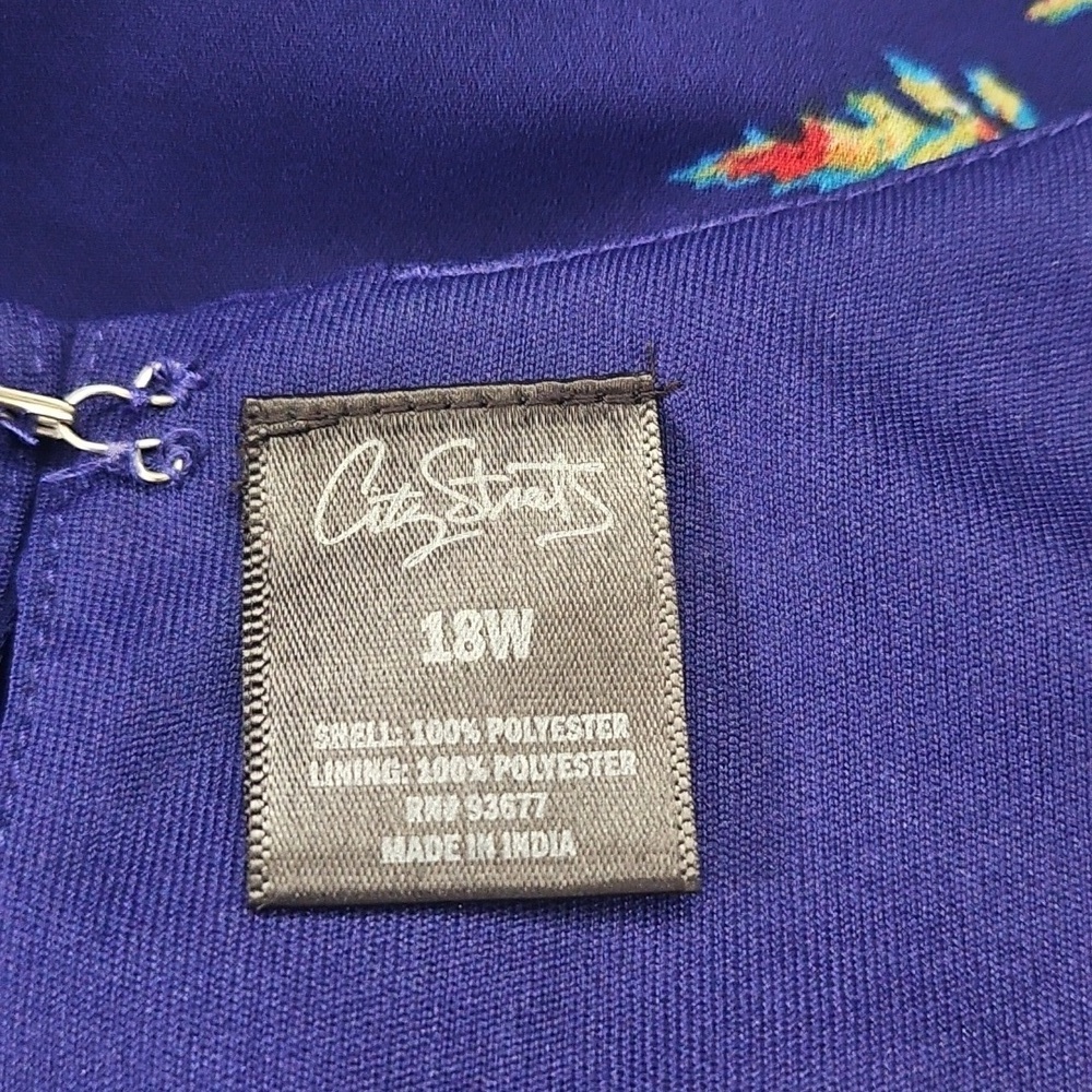 City Streets Purple/Blue Cold Shoulder Floral Print Dress - Picture 7 of 9